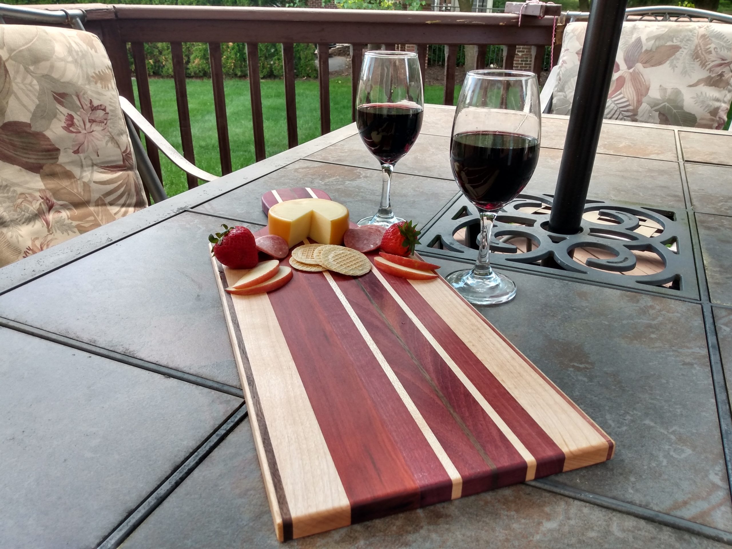 Charcuterie Board with Wine outdoors