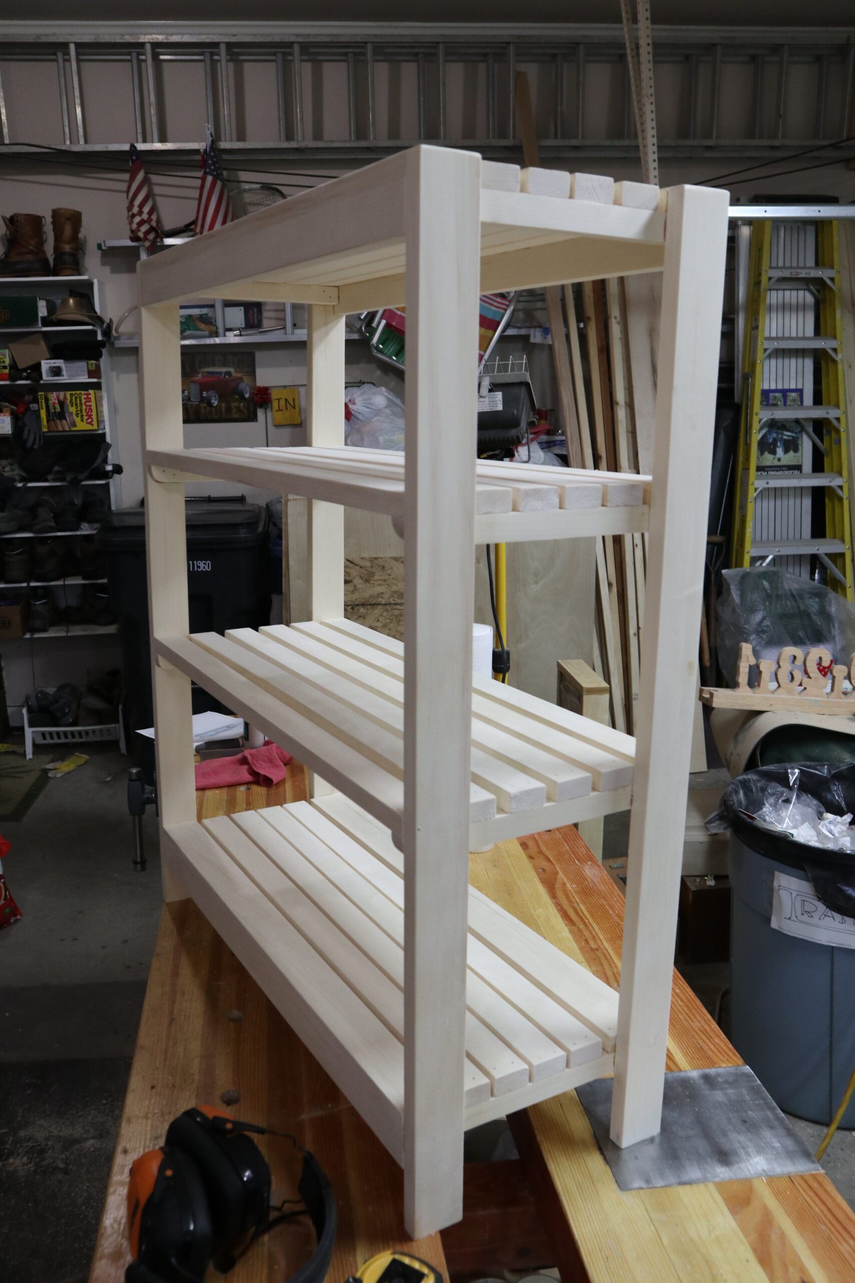 Finished Bathroom Towel Shelf